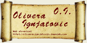 Olivera Ignjatović vizit kartica